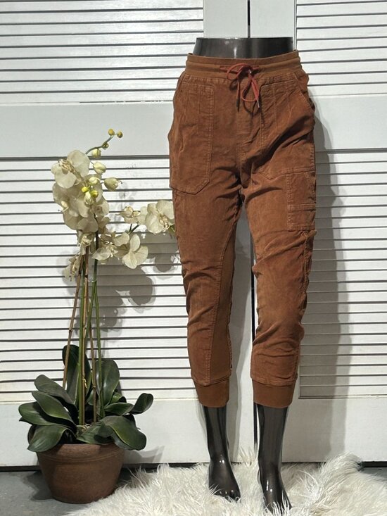 Anthropologie Pants - Anthropologie Women's Brown Leigh Corduroy Elastic Cuffs Joggers Size M 3090